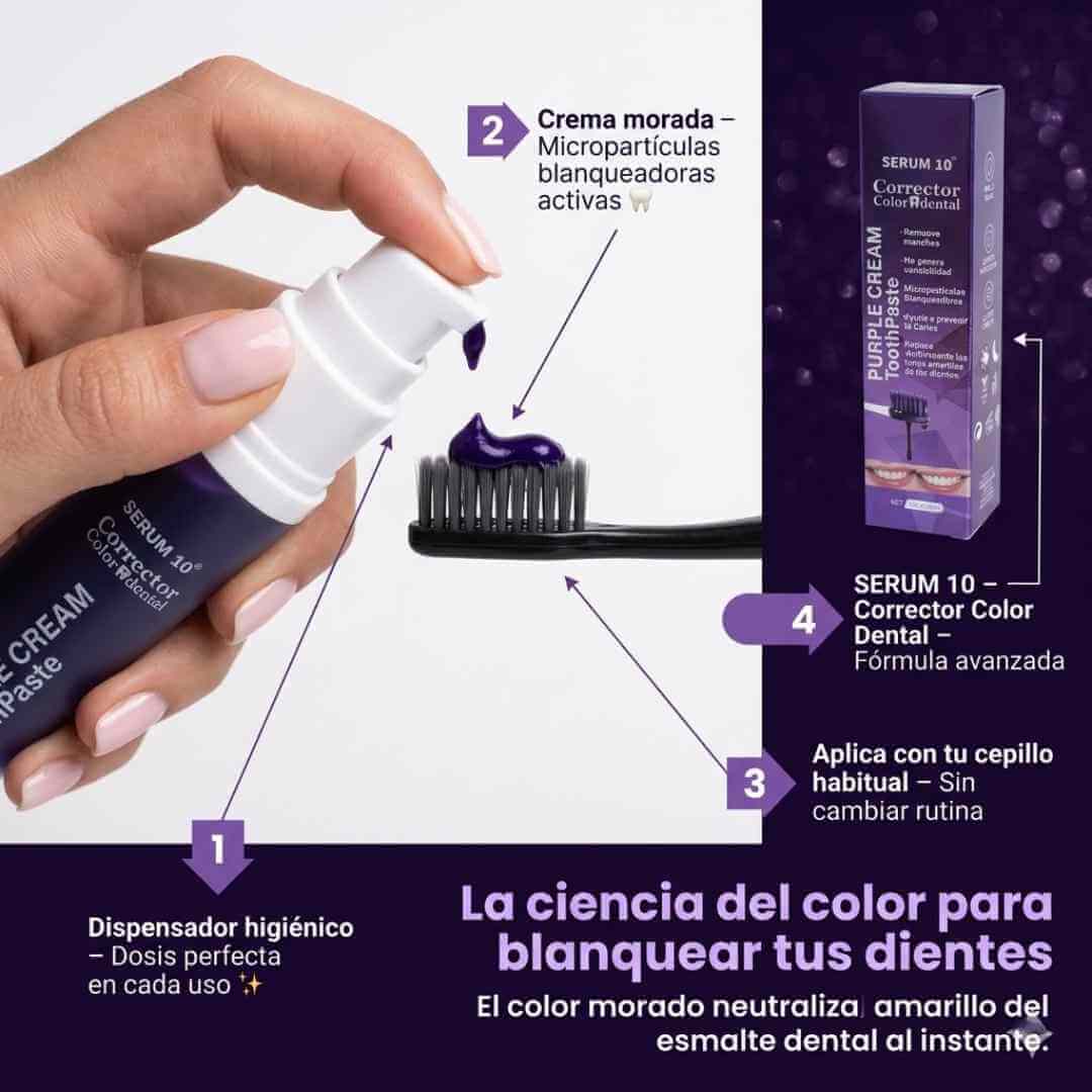 DentaViolet™ Purple Corrector | Neutraliza tonos amarillos y mejora el brillo de tu sonrisa