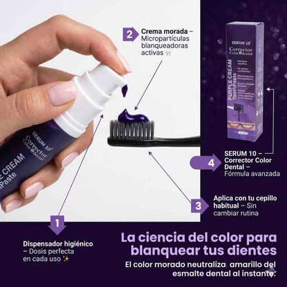 DentaViolet™ Purple Corrector | Neutraliza tonos amarillos y mejora el brillo de tu sonrisa