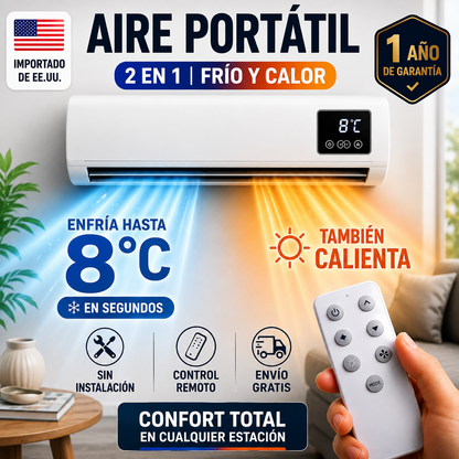 ❄️🔥 Aire 2 en 1 | Enfría hasta 8°C + Calienta | 1 Año de Garantía 🇺🇸