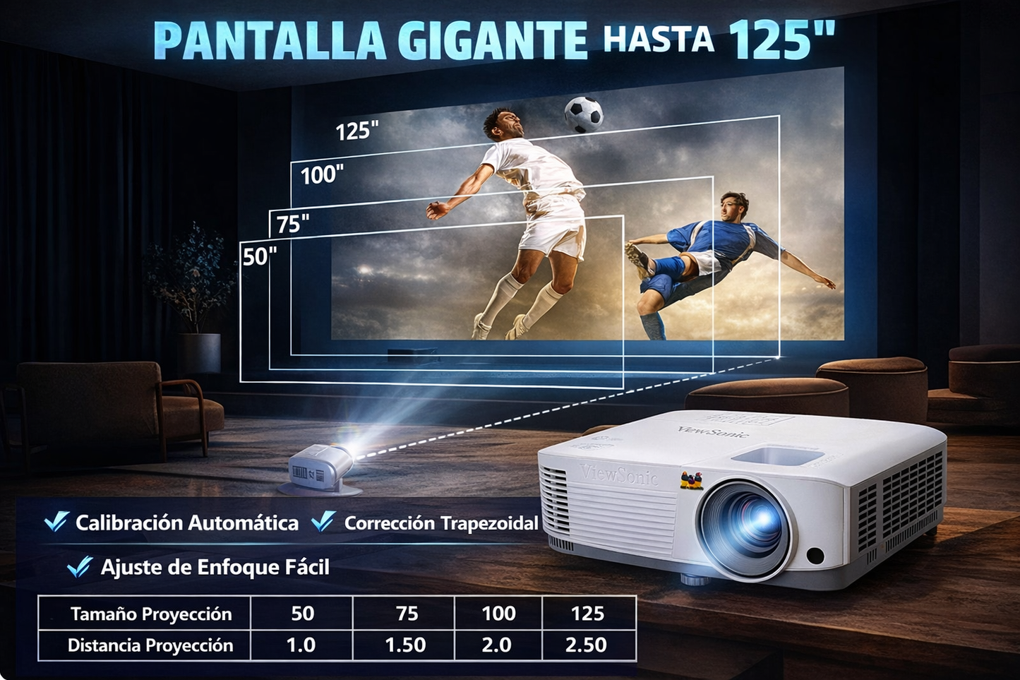 🎬 Proyector Smart 125” HD con Android TV 11 – Convierte tu Casa en Cine