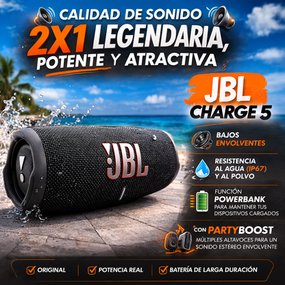 JBL Charge 5 Original 🔊 Sonido Potente + Resistente al Agua IPX7 💧 Envío Gratis 🚚