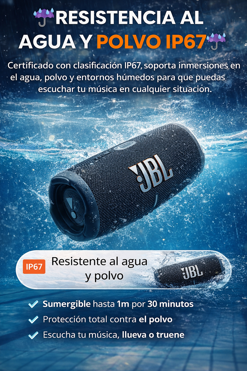 JBL Charge 5 Original 🔊 Sonido Potente + Resistente al Agua IPX7 💧 Envío Gratis 🚚