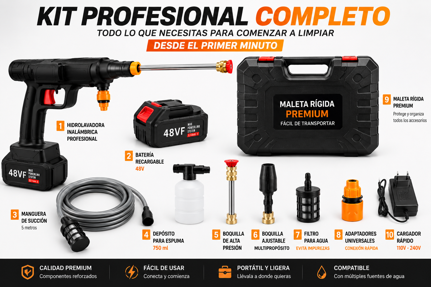 HIDROLAVADORA PRO MAX 48V® EDICIÓN IMPORTADA USA