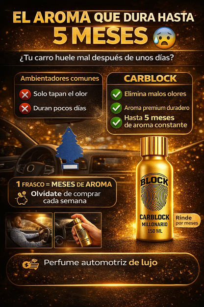 Haz que tu carro huela a lujo por meses con CarBlock Premium Importado