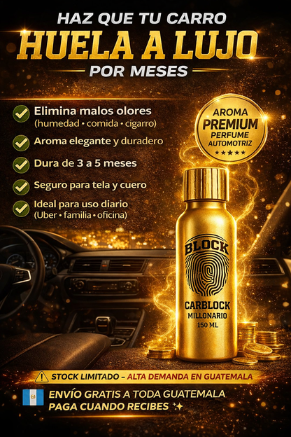 Haz que tu carro huela a lujo por meses con CarBlock Premium Importado