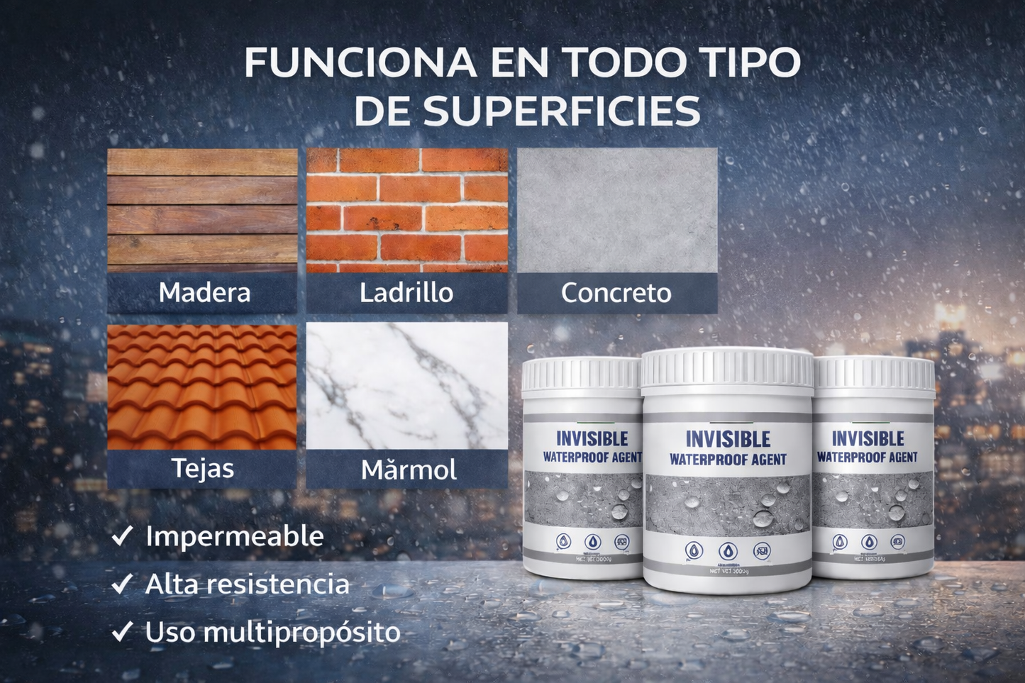¡Adiós a las filtraciones! Sellador Impermeabilizante Invisible de Alta Resistencia