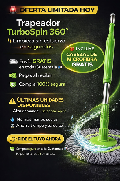 Trapeador TurboSpin – Limpieza sin esfuerzo en segundos