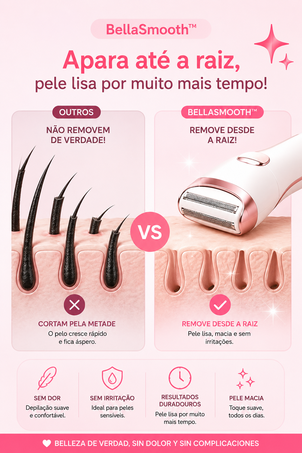 BellaSmooth™ | Depiladora Eléctrica 4 en 1 para Rostro y Cuerpo