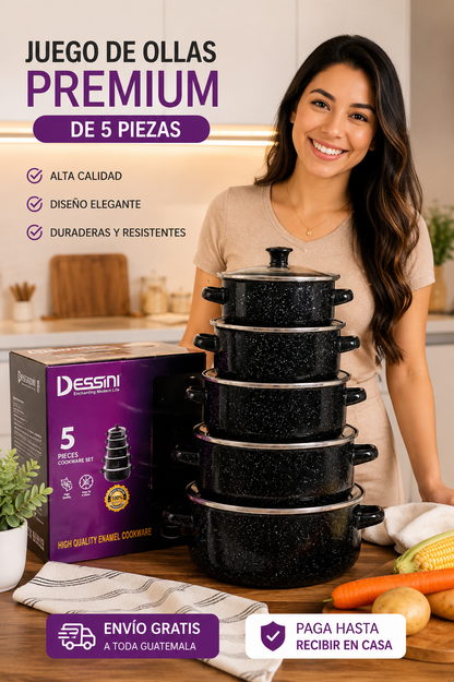 Royal Home™ | Juego de Ollas Premium de 5 Piezas + Envío Gratis