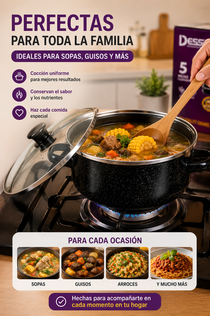 Royal Home™ | Juego de Ollas Premium de 5 Piezas + Envío Gratis